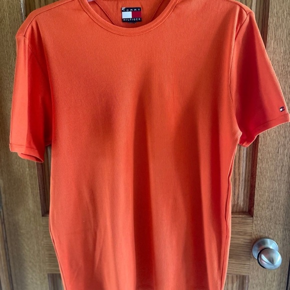 Tommy Hilfiger Men's Vibrant Orange Short Sleeve Tee XL - Picture 1 of 6